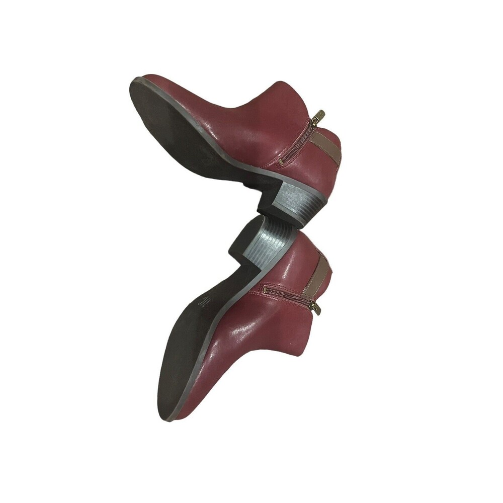 VIONIC Joy Millie Orthotic plum Wine Leather Ankle Boots, size 9 comfort classic